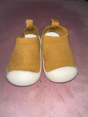Baby Knit Slip-On Walkers in Mustard Yellow